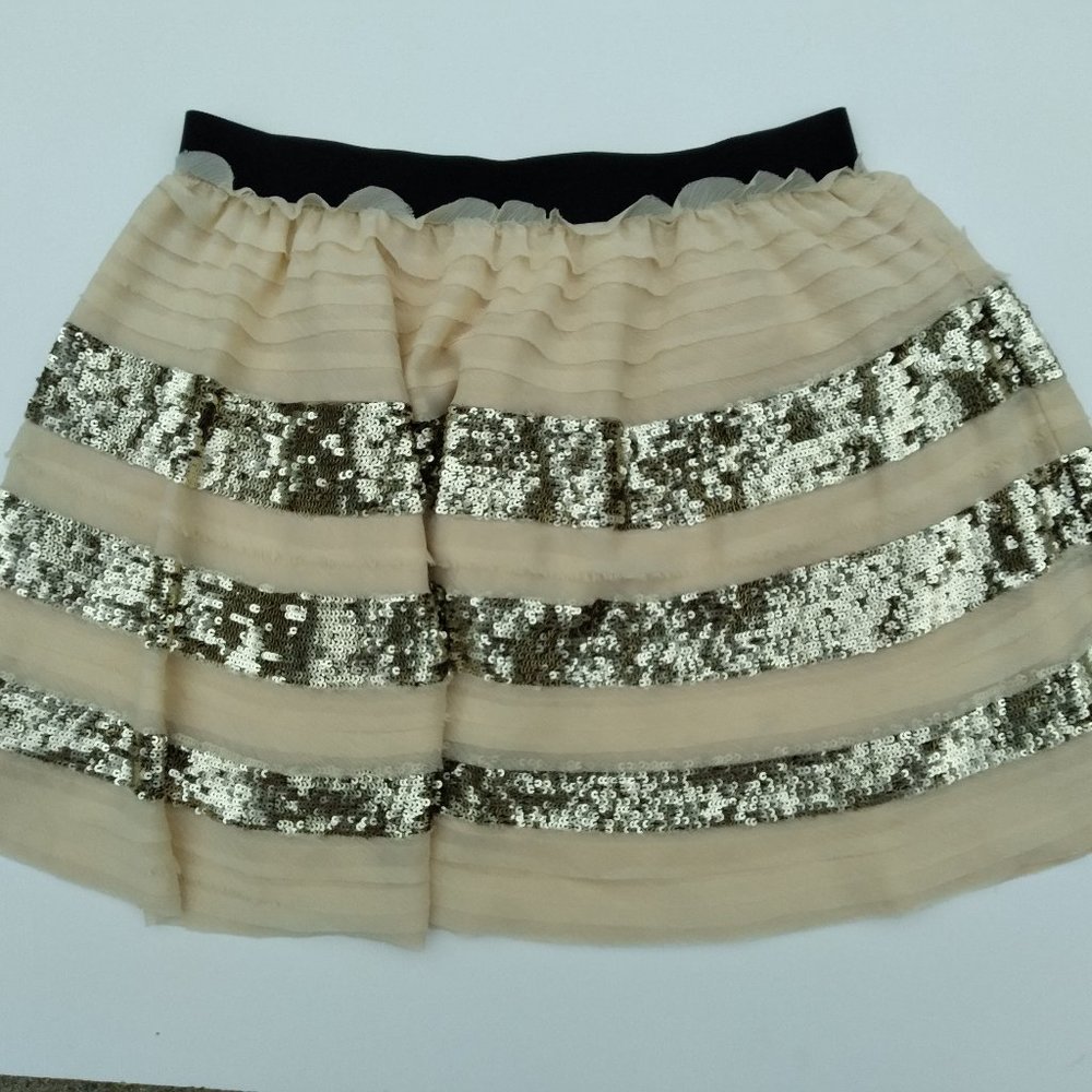 Free People Sequin Chiffon Tiered Mini Skirt Women’s size Medium